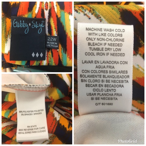 Gabby Skye Halter Dress in Psychedelic Print 22W - Picture 6 of 8